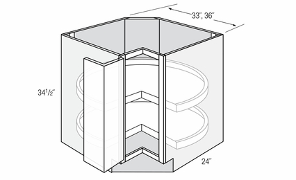 LS36: Corner Base Cabinet: Dover RTA Kitchen Cabinet