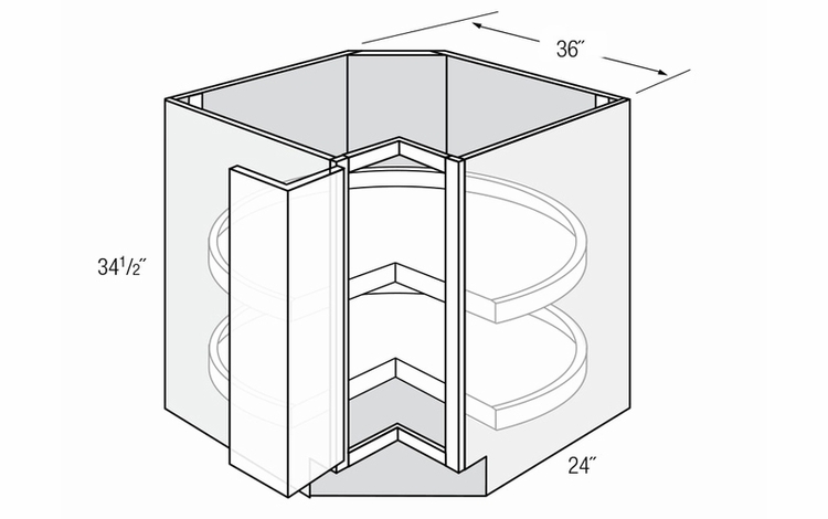 LS36: Corner Base Cabinet: Trenton Slab RTA Kitchen Cabinet