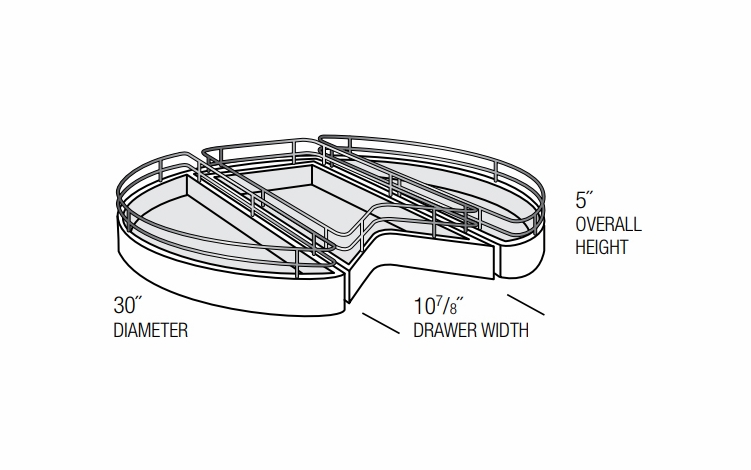 LSDR: Lazy Susan With Drawer: Essex Norwich RTA Kitchen Cabinet