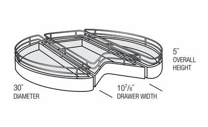 LSDR: Lazy Susan Drawer: Trenton Recessed RTA Kitchen Cabinet