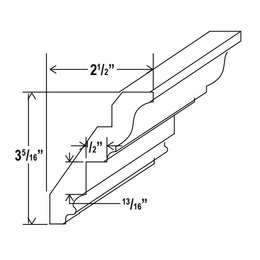 Lunar Gray ACM8: Angle Crown Molding: Assembled Kitchen Cabinets