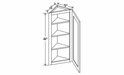Lunar Gray AW1242: Angle Wall Cabinet: Assembled Kitchen Cabinets