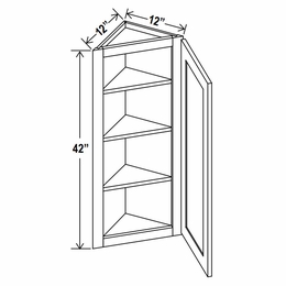 Lunar Gray AW1242: Angle Wall Cabinet: Assembled Kitchen Cabinets