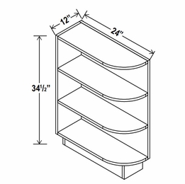 Lunar Gray BES12: Base End Shelf: Assembled Kitchen Cabinets