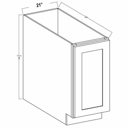 Lunar Gray BFH21: Full Height Single Door Base Cabinet: Assembled Kitchen Cabinets