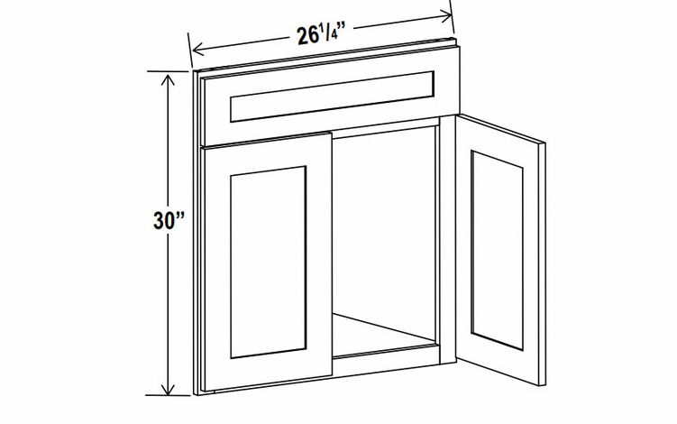 Lunar Gray DCSF42: Corner Sink Base Front: Assembled Kitchen Cabinets