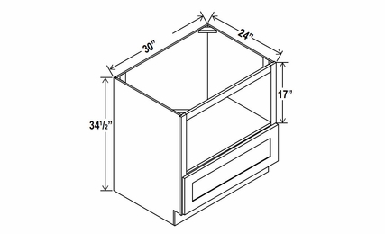 Lunar Gray MB30: Microwave Base Cabinet: Assembled Kitchen Cabinets