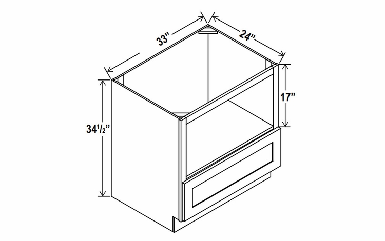 Lunar Gray MB33: Microwave Base Cabinet: Assembled Kitchen Cabinets