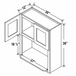 Lunar Gray MO3036: Microwave Wall Cabinet: Assembled Kitchen Cabinets