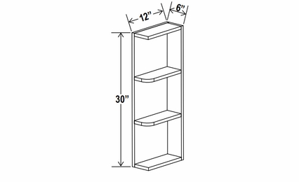 Lunar Gray OE630: Open End Shelf: Assembled Kitchen Cabinets