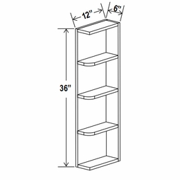 Lunar Gray OE636: Open End Shelf: Assembled Kitchen Cabinets