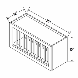 Lunar Gray PR3015: Plate Rack Cabinet: Assembled Kitchen Cabinets