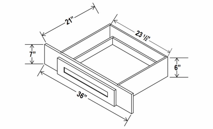 Lunar Gray VKD36: Knee Drawer: Assembled Kitchen Cabinets