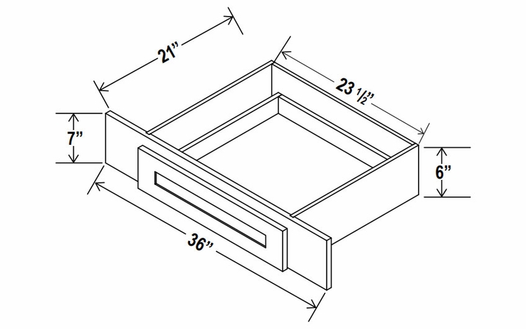 Lunar Gray VKD36: Knee Drawer: Assembled Kitchen Cabinets