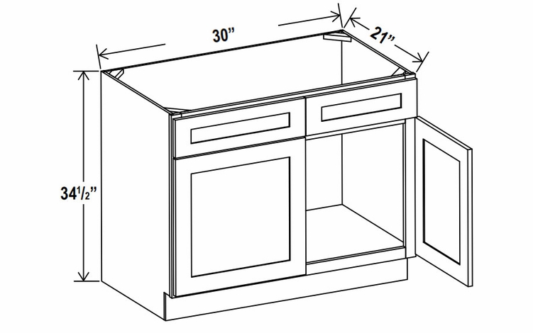 Lunar Gray VS30: Vanity Sink Base Cabinet: Assembled Kitchen Cabinets