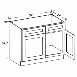 Lunar Gray VS30: Vanity Sink Base Cabinet: Assembled Kitchen Cabinets