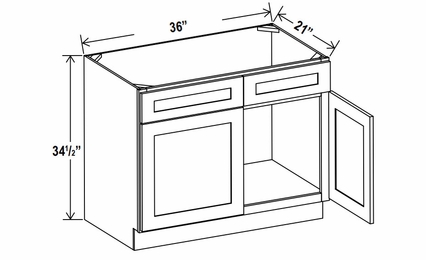 Lunar Gray VS36: Vanity Sink Base Cabinet: Assembled Kitchen Cabinets