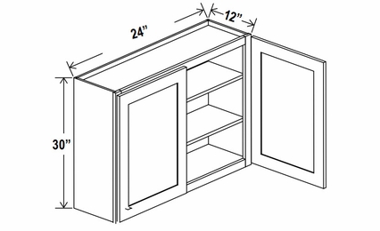 Lunar Gray W2430: Double Door Wall Cabinet: Assembled Kitchen Cabinets