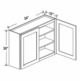 Lunar Gray W2430: Double Door Wall Cabinet: Assembled Kitchen Cabinets