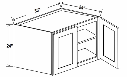 Lunar Gray W302424: Wall Refrigerator Cabinet: Assembled Kitchen Cabinets