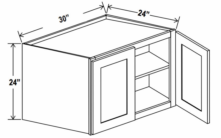 Lunar Gray W302424: Wall Refrigerator Cabinet: Assembled Kitchen Cabinets