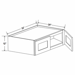Lunar Gray W331224: Wall Refrigerator Cabinet: Assembled Kitchen Cabinets