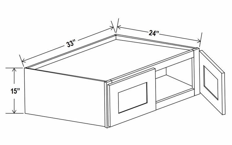 Lunar Gray W331524: Wall Refrigerator Cabinet: Assembled Kitchen Cabinets