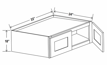 Lunar Gray W331824: Wall Refrigerator Cabinet: Assembled Kitchen Cabinets