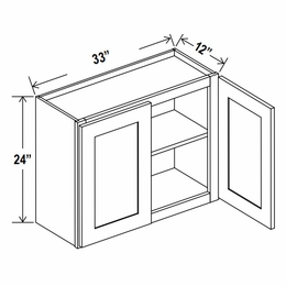 Lunar Gray W3324: Double Door Wall Cabinet: Assembled Kitchen Cabinets