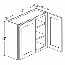 Lunar Gray W3336: Double Door Wall Cabinet: Assembled Kitchen Cabinets
