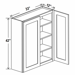 Lunar Gray W3342: Double Door Wall Cabinet: Assembled Kitchen Cabinets