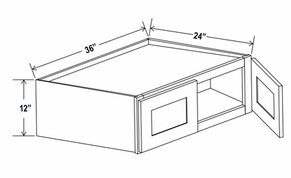 Lunar Gray W361224: Wall Refrigerator Cabinet: Assembled Kitchen Cabinets