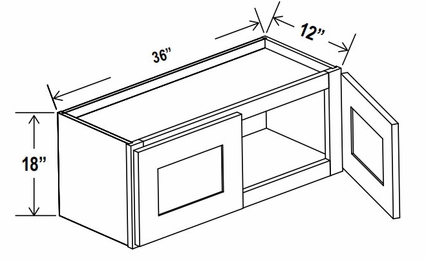 Lunar Gray W3618: Double Door Wall Cabinet: Assembled Kitchen Cabinets