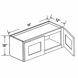Lunar Gray W3618: Double Door Wall Cabinet: Assembled Kitchen Cabinets