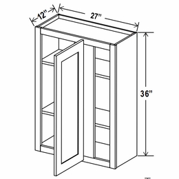 Lunar Gray WBC2736: Wall Blind Corner Cabinet: Assembled Kitchen Cabinets