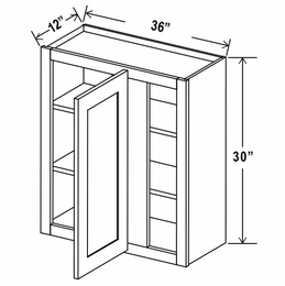 Lunar Gray WBC3630: Wall Blind Corner Cabinet: Assembled Kitchen Cabinets