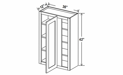Lunar Gray WBC3642: Wall Blind Corner Cabinet: Assembled Kitchen Cabinets