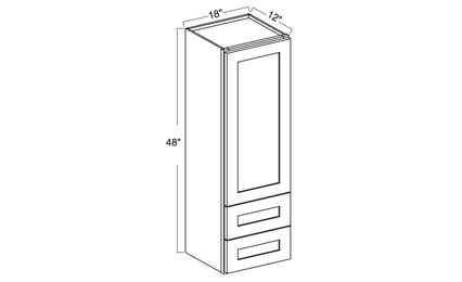 Lunar Gray WD1848: Wall Cabinet With Drawers: Assembled Kitchen Cabinets