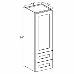Lunar Gray WD1860: Wall Cabinet With Drawers: Assembled Kitchen Cabinets