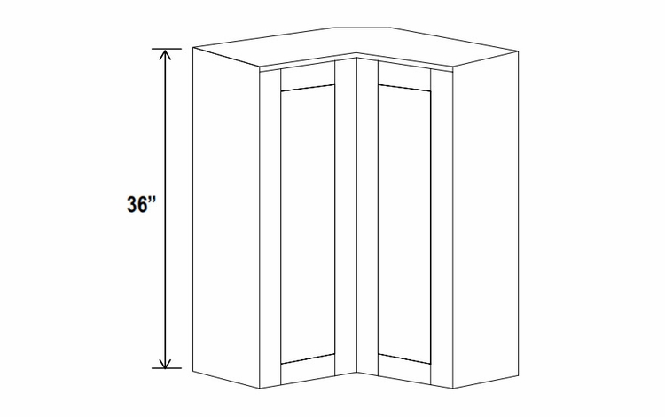Lunar Gray WER2436: Wall Easy Reach Corner Cabinet: Assembled Kitchen Cabinets