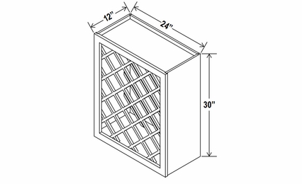 Lunar Gray WRC2430: Wine Rack: Assembled Kitchen Cabinets