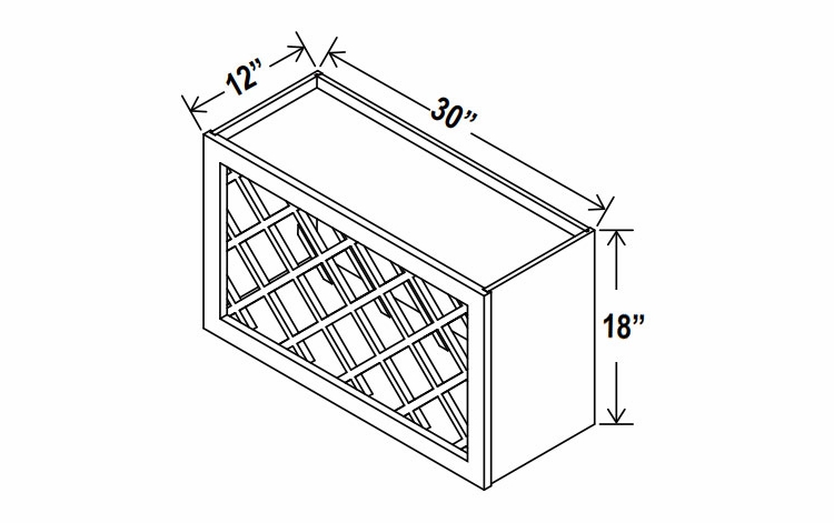 Lunar Gray WRC3018: Wine Rack: Assembled Kitchen Cabinets