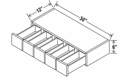Lunar Gray WSD630: Wall Spice Drawer: Assembled Kitchen Cabinets