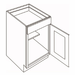 Luxor Espresso B9: 1 Door Base Cabinet: Assembled Kitchen Cabinets