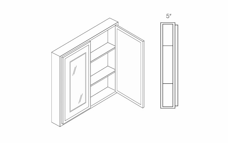 Luxor Espresso MC2430: Double Door Medicine Cabinet: Assembled Kitchen Cabinets
