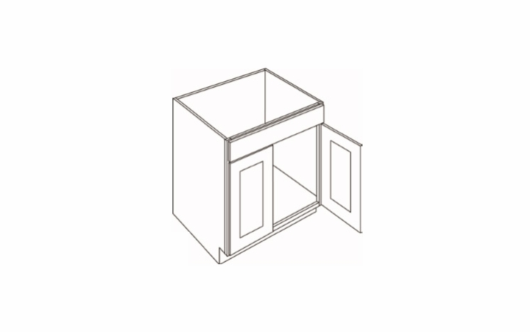 Luxor Espresso SB24: 1 Drawer Front 2 Door Sink Base: Assembled Kitchen Cabinets