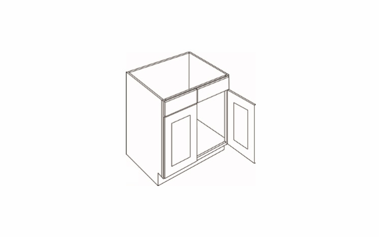 Luxor Espresso SB30: 2 Drawer Front 2 Door Sink Base: Assembled Kitchen Cabinets