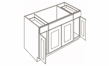 Luxor Espresso SB54: Combination Sink Base Cabinet: Assembled Kitchen Cabinets