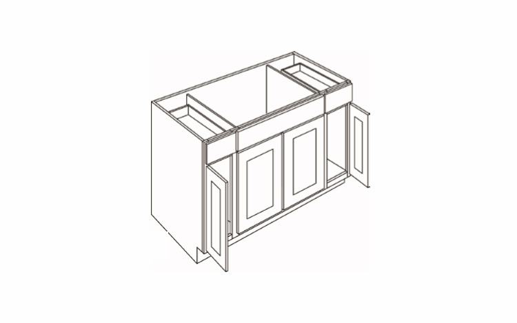 Luxor Espresso SB60: Combination Sink Base Cabinet: Assembled Kitchen Cabinets