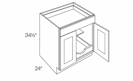 Luxor Harvest B24-POS1: 2 Door, 1 Drawer Base Cabinet With 1 Pull Out Shelf: Assembled Kitchen Cabinets